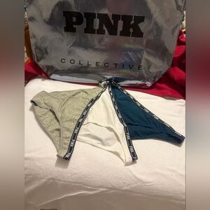 PINK Victoria's Secret Panties - Gray, White, Blue